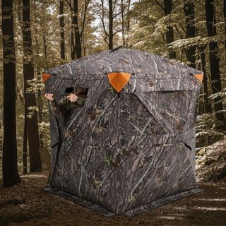 Escondite de Caza, Escondite de 270°, Escondite para 1-2 Personas, Pop Up para Caza de Ciervos con Bolsa de Transporte, Tienda de Caza Portátil y Resistente, 3 Ventanas Horizontales para Caza de P...