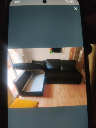 Sofá Cama Negro Piel Sintética