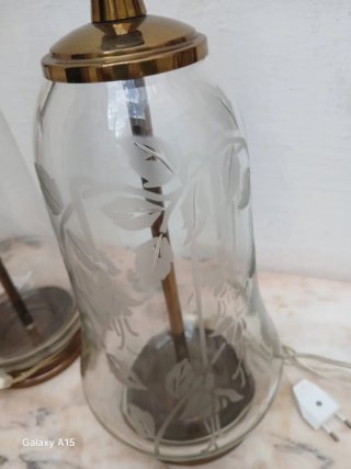 Lámparas Vintage Cristal Grabado