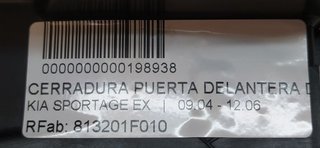 KIA SPORTAGE EX CERRADURA PUERTA DELANTERA DERECHA