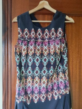 Vestido estampado multicolor talla M