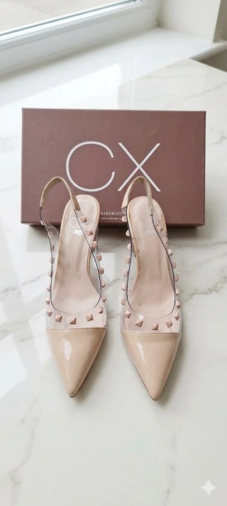 Zapatos tacón CX charol y transparente T.38
