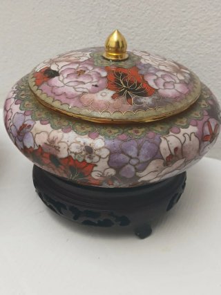 Coppia Vasi Cinesi Vintage Cloisonné