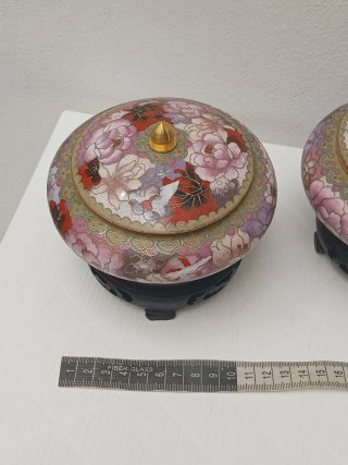 Coppia Vasi Cinesi Vintage Cloisonné