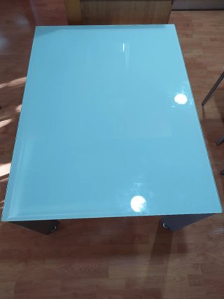 Mesa extensible comedor cristal y metal