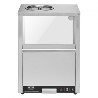 Calentador de Nachos Comercial, Máquina Calentadora de 80L con Base Calentadora y Luz de Calentamiento, Máquina de Nachos con Tablero de Deflexión, Acero Inoxidable, para Nachos, Palomitas, Papas ...