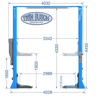 Elevador 2 columnas 6t Sin base TW260B4.5-400