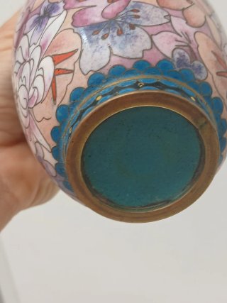 Vaso Cinese Vintage Cloisonné Floreale