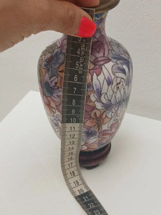 Vaso Cinese Vintage Cloisonné Floreale