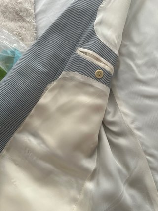 Americana de moda rayas azul y blanco