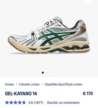 Asics Gel Kayano 14 Blanco/Verde
