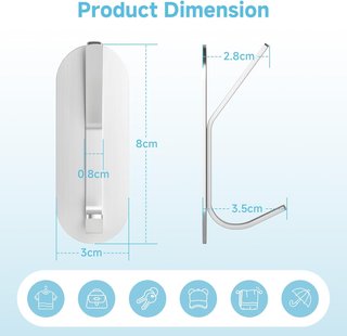 Pack 5 Ganchos Adhesivos Alyvisun Inox 6kg