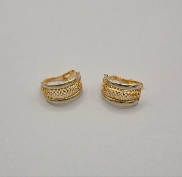 Pendientes Aro Oro 18K Bicolor Calados