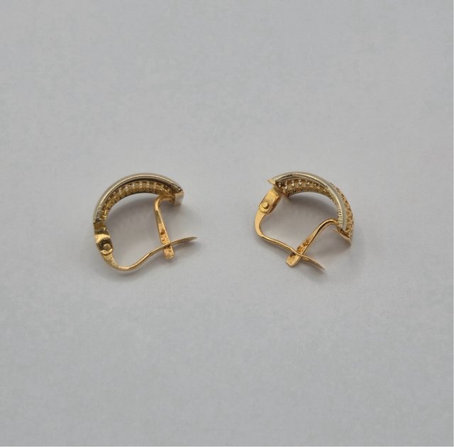 Pendientes Aro Oro 18K Bicolor Calados