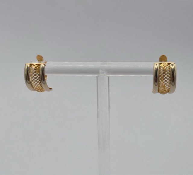 Pendientes Aro Oro 18K Bicolor Calados