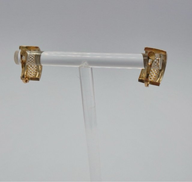 Pendientes Aro Oro 18K Bicolor Calados