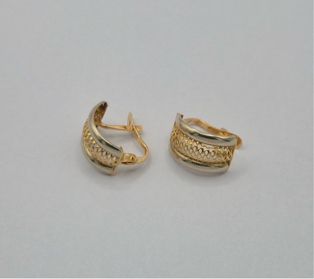 Pendientes Aro Oro 18K Bicolor Calados