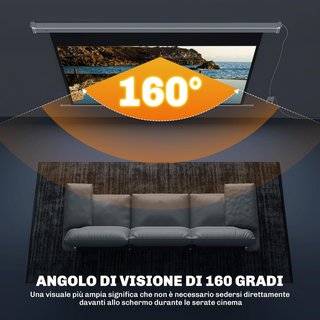Pantalla de Proyector Motorizada de 84 Pulgadas 4K HD Formato 16:9, Pantalla de Proyector Motorizada Eléctrica con Control Remoto, para Casa, Cine, Oficina, Exterior, 212X8X150 Cm, Blanca