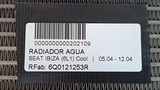 SEAT IBIZA (6L1) Cool RADIADOR AGUA
