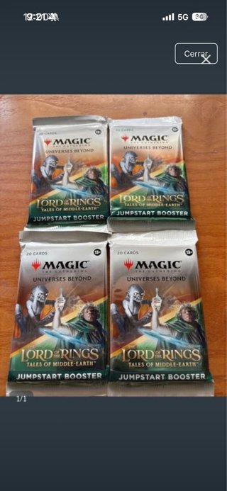 4 Sobres Magic  El Señor de los Anillos ingles