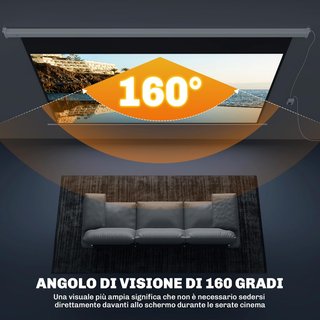 Pantalla de Proyector Motorizada de 120 Pulgadas 4K HD Formato 16:9, Pantalla de Proyector Motorizada Eléctrica con Control Remoto, para Casa, Cine, Oficina, Exterior, 293X8X193 Cm, Blanco