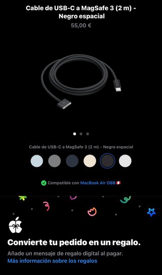 Cable MacBook MagSafe 3 Apple