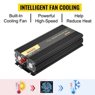 Inversor de Onda Pura 2500W Inversor de Potencia DC 12V AC 230V, Inversor de Coche con Puerto USB Pantalla LCD Control Remoto, Protecciones de Seguridad, Convertidor de Potencia para RV Camiones B...