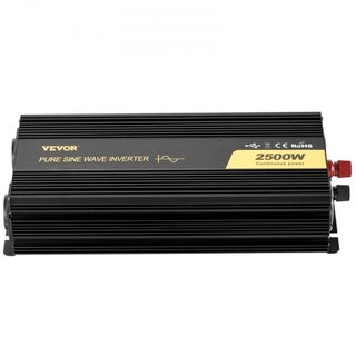 Inversor de Onda Pura 2500W Inversor de Potencia DC 12V AC 230V, Inversor de Coche con Puerto USB Pantalla LCD Control Remoto, Protecciones de Seguridad, Convertidor de Potencia para RV Camiones B...