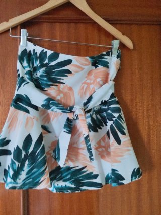Falda estampada verde y blanco