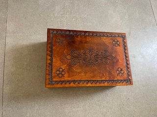 Caja Joyero Madera Tallada Vintage Espejo