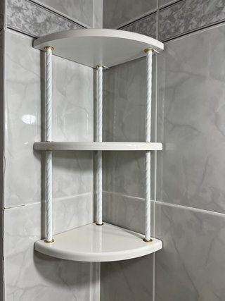 Estantería Rinconera Baño Blanca y Dorada ( 2 u. )