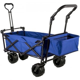 Carro Plegable con Toldo, Carro Plegable de 220 lbs, Carro de Playa con Ruedas Grandes y Toldo con Mangos Ajustables para Empujar y Tirar