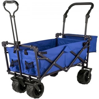 Carro Plegable con Toldo, Carro Plegable de 220 lbs, Carro de Playa con Ruedas Grandes y Toldo con Mangos Ajustables para Empujar y Tirar