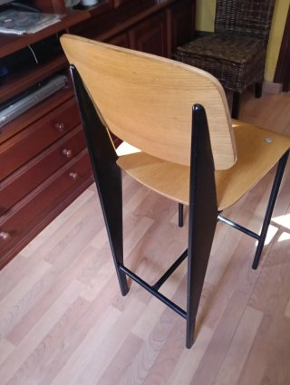 Banqueta alta estilo retro madera y metal
