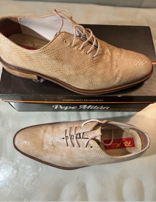 Zapatos Pepe Milán Beige Piel Serpiente