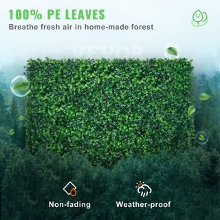 12 pezzi Pannelli di Bosso Artificiale UV Pannelli di Siepe di Bosso Muro Sfondo Erba Artificiale 24X16" 4cm Muro Erba Verde Siepe Falso per Decorazione Recinzione Privacy Interno Esterno...