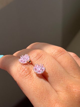 Orecchini Argento 925 Fiori Rosa