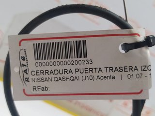 NISSAN QASHQAI (J10) Acenta CERRADURA PUERTA TRASERA IZQUIERDA