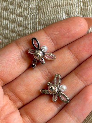 Orecchini Swarovski libellula rosa e viola