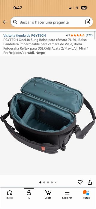 Bolso bandolera PGYTECH OneMo Sling 7L para cámara