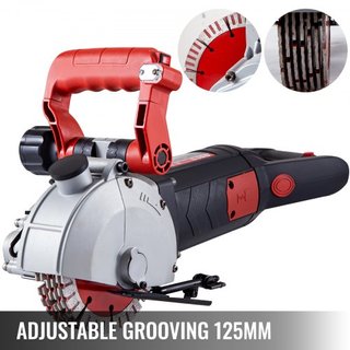 Tagliatrice da Muro, Macchina da Taglio da Muro con Profondità di Taglio 34 mm, Macchina da Taglio Scanalature da Muro 2500W, Macchina Scanalatrice da Muro 38 mm di Larghezza, Con 5 Lame da 11...