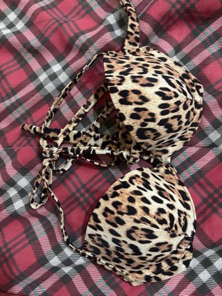 Reggiseno costume stampa leopardata