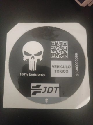 Pegatina DGT Vehículo Tóxico 100% Emisiones