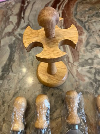 Set 4 coltelli formaggio legno e acciaio