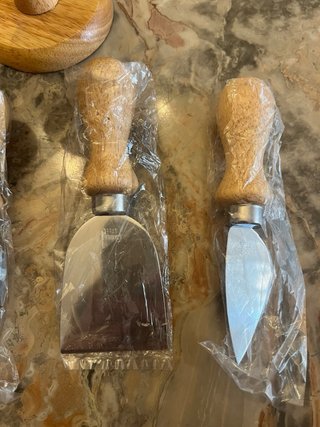 Set 4 coltelli formaggio legno e acciaio