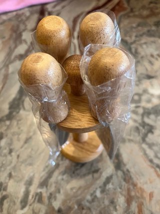 Set 4 coltelli formaggio legno e acciaio