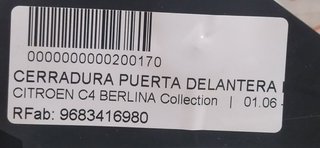 CITROEN C4 BERLINA Collection CERRADURA PUERTA DELANTERA DERECHA