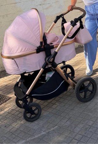 BEBBY Carro bebé rosa 2 piezas 3 etapas