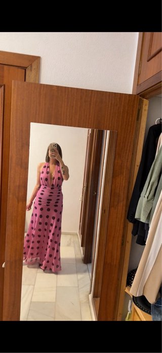 Vestido largo lunares Shein Talla S
