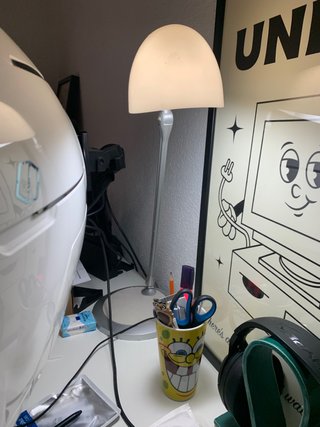 Lámpara de escritorio flexo blanca